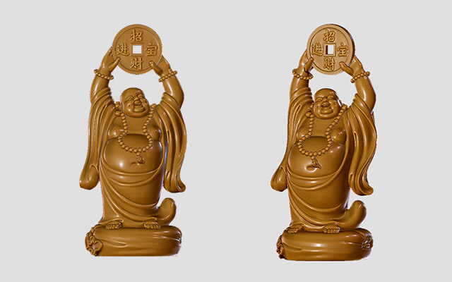 【招財佛】五軸聯(lián)動加工中心_立體雕刻圖紙YD-