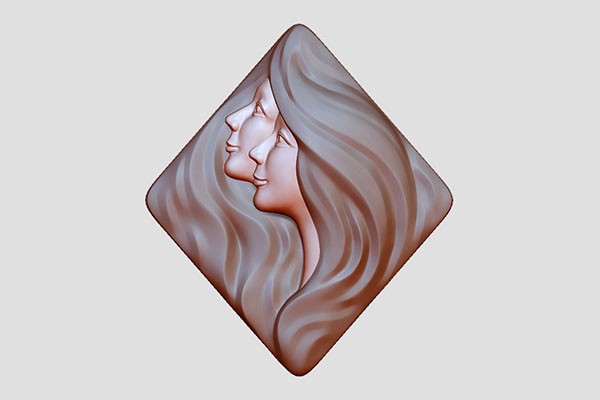 【雙驕圖】小型玉雕機 平面浮雕圖紙YD-RW10114