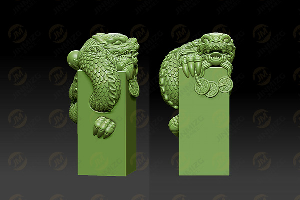 【龍印章】玉雕機立體浮雕圖紙YD-SS100284