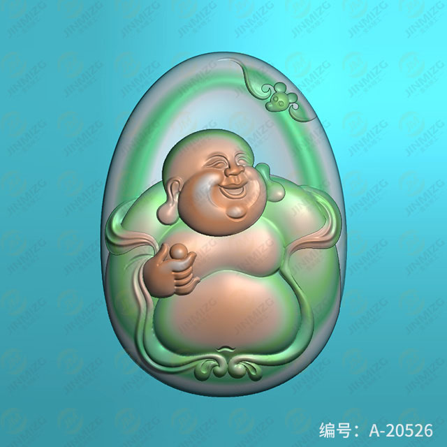 【彌勒佛】玉雕機平面浮雕圖紙A-20526